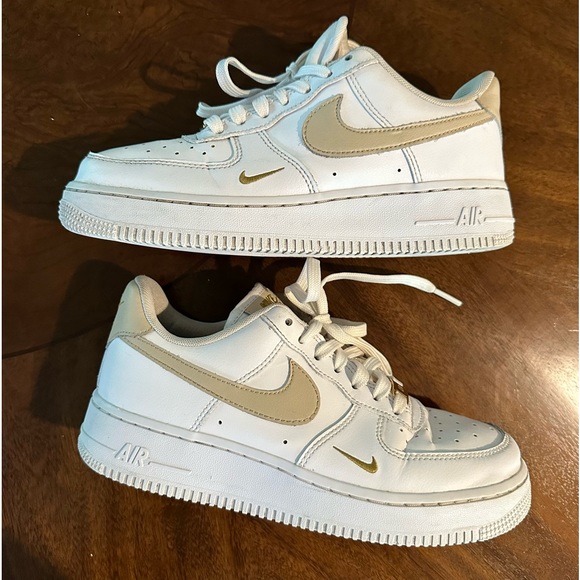 Nike Air Force 1 In White and Rattan size 8 - Picture 4 of 14